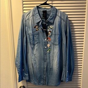 Torrid Disney Denim Shirt with Toy Story Embroidery
